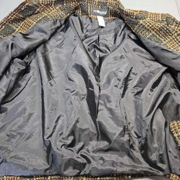 Sag Harbor Brown Jacket Preppy Plaid Long Sleeves Button Up Womens Size 24W Coat - Picture 10 of 11